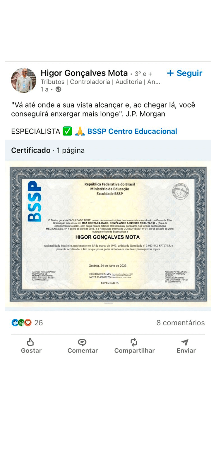 Depoimento publicado no LinkedIn (05)