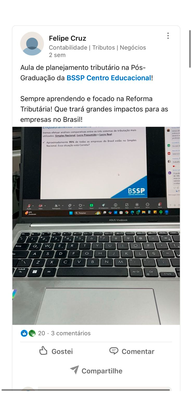Depoimento publicado no LinkedIn (19)