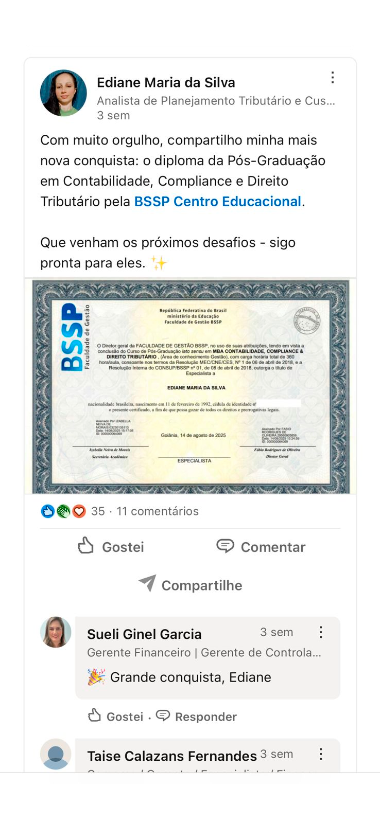 Depoimento publicado no LinkedIn (24)