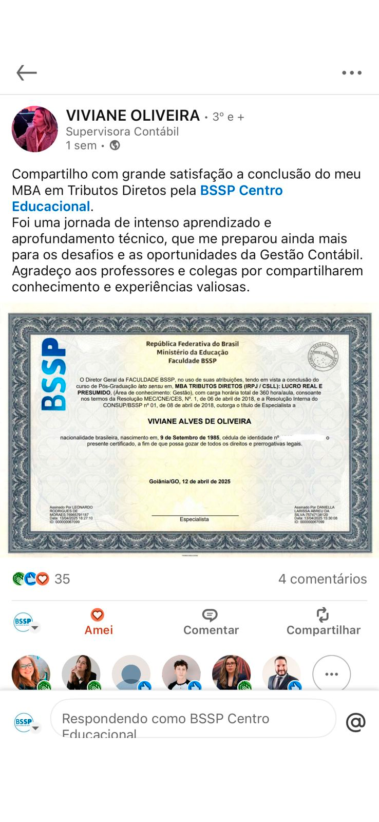 Depoimento publicado no LinkedIn (25)