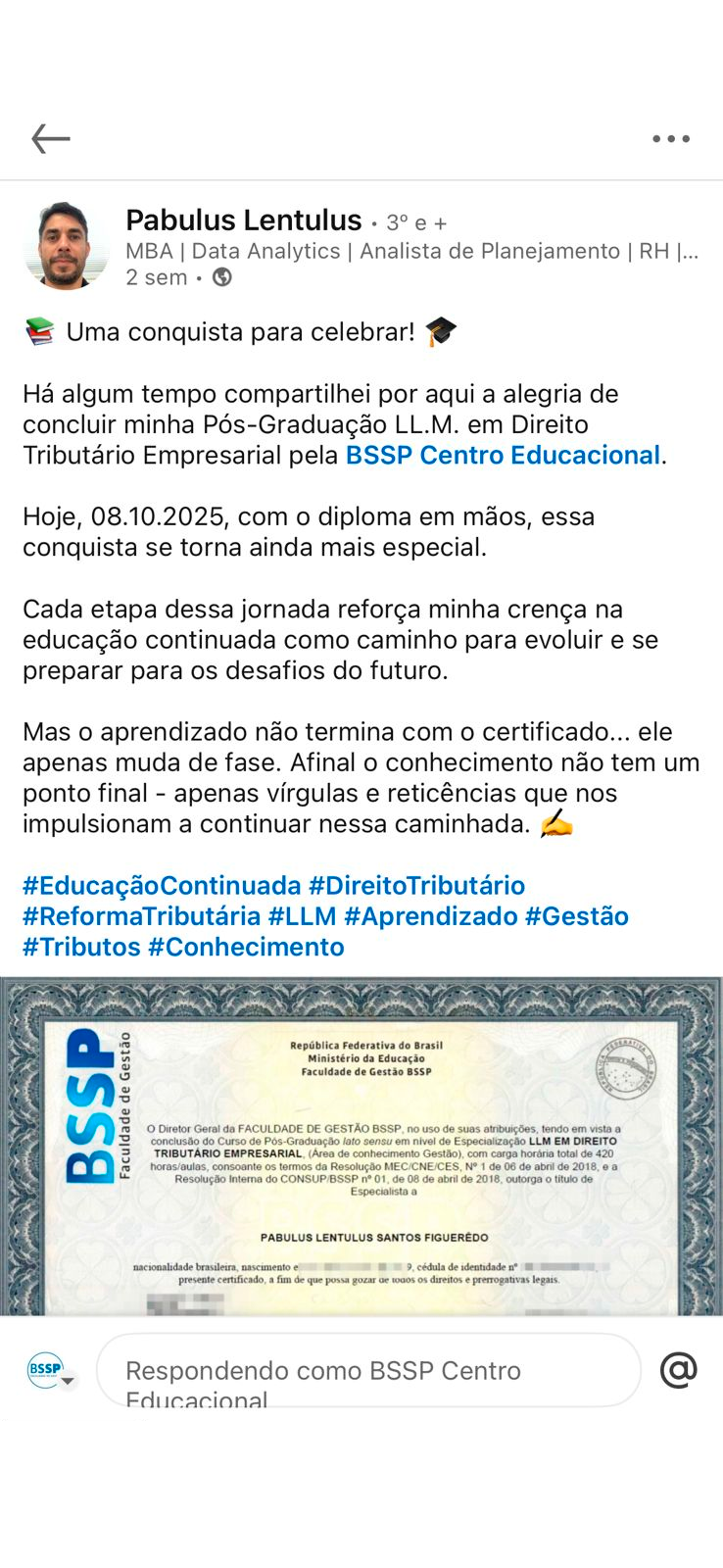 Depoimento publicado no LinkedIn (30)